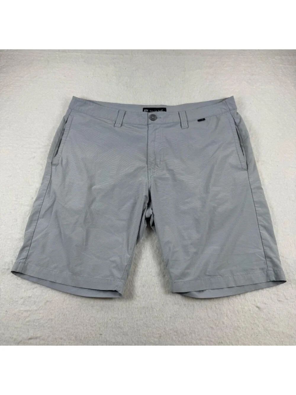 Travis Mathew Shorts Mens Size 36 Gray 10 Inseam Golf Casual Stretch Lightweight